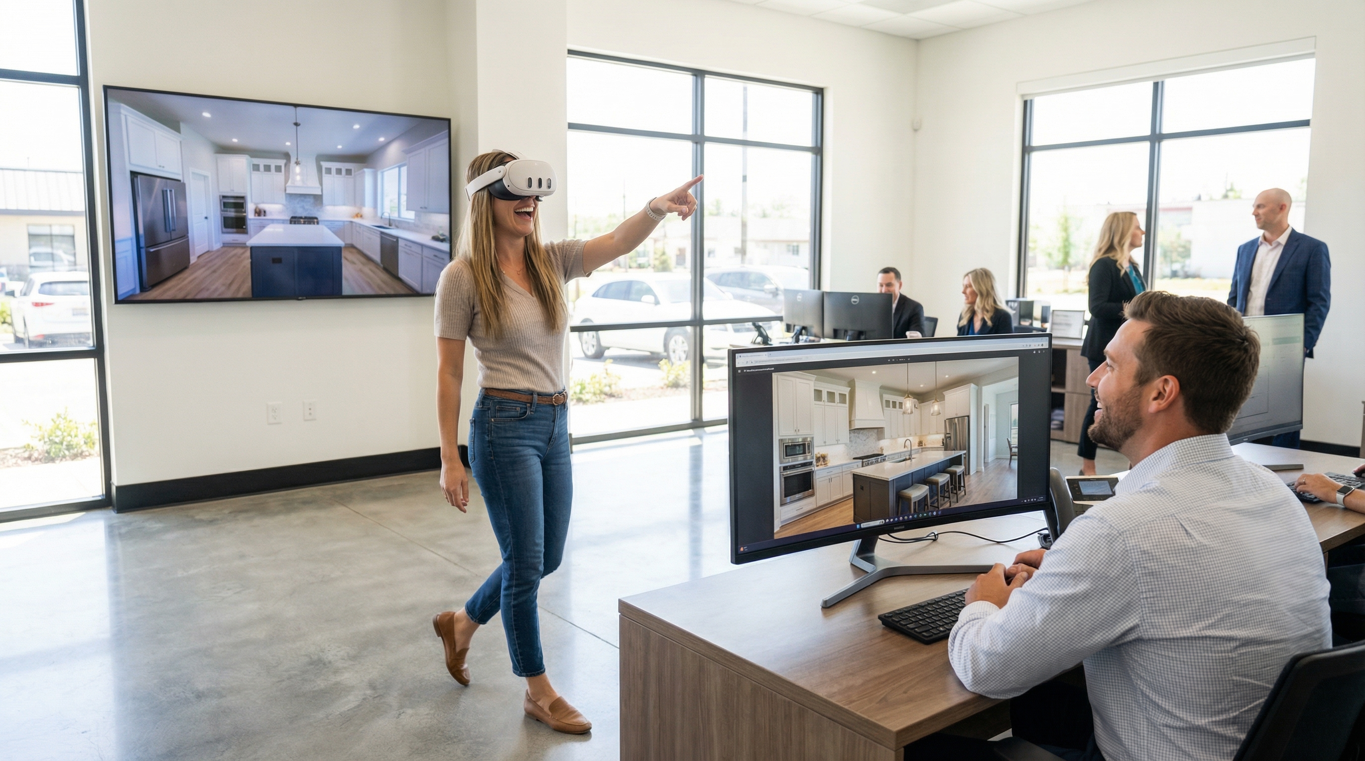 Buyer touring home in VR